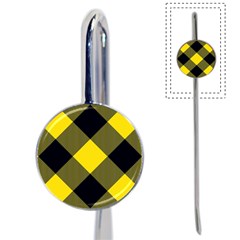 Dark Yellow Diagonal Plaids Book Mark