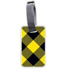 Dark Yellow Diagonal Plaids Luggage Tag (one Side) by ConteMonfrey