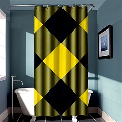 Dark Yellow Diagonal Plaids Shower Curtain 36  X 72  (stall)  by ConteMonfrey