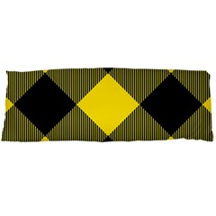 Dark Yellow Diagonal Plaids Body Pillow Case Dakimakura (two Sides) by ConteMonfrey