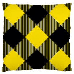 Dark Yellow Diagonal Plaids Large Cushion Case (one Side) by ConteMonfrey