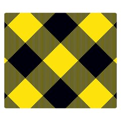 Dark Yellow Diagonal Plaids Double Sided Flano Blanket (small)  by ConteMonfrey