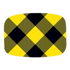 Dark Yellow Diagonal Plaids Mini Square Pill Box by ConteMonfrey