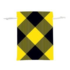 Dark Yellow Diagonal Plaids Lightweight Drawstring Pouch (m) by ConteMonfrey