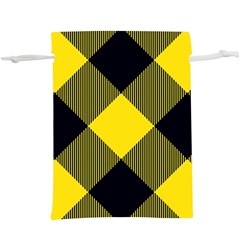 Dark Yellow Diagonal Plaids  Lightweight Drawstring Pouch (xl) by ConteMonfrey