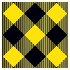 Dark Yellow Diagonal Plaids Lightweight Scarf  by ConteMonfrey