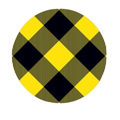 Dark Yellow Diagonal Plaids Mini Round Pill Box (pack Of 3) by ConteMonfrey