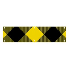 Dark Yellow Diagonal Plaids Banner And Sign 4  X 1  by ConteMonfrey