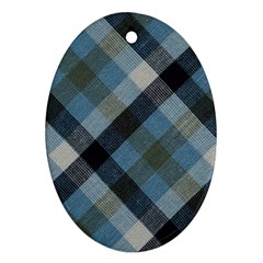 Black And Blue Iced Plaids  Ornament (oval)