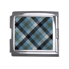 Black And Blue Iced Plaids  Mega Link Italian Charm (18mm) by ConteMonfrey