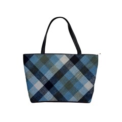 Black And Blue Iced Plaids  Classic Shoulder Handbag by ConteMonfrey