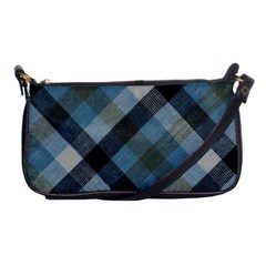 Black And Blue Iced Plaids  Shoulder Clutch Bag by ConteMonfrey