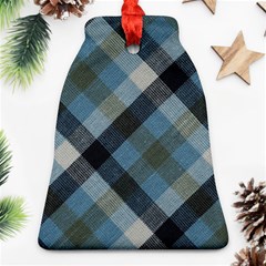 Black And Blue Iced Plaids  Bell Ornament (two Sides) by ConteMonfrey