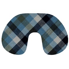 Black And Blue Iced Plaids  Travel Neck Pillow by ConteMonfrey