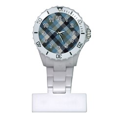 Black And Blue Iced Plaids  Plastic Nurses Watch by ConteMonfrey