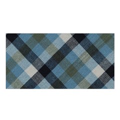 Black And Blue Iced Plaids  Satin Shawl 45  X 80  by ConteMonfrey