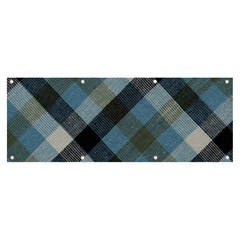 Black And Blue Iced Plaids  Banner And Sign 8  X 3  by ConteMonfrey