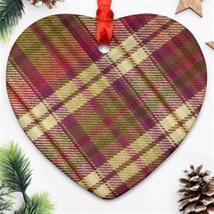 Beetle Juice Plaids  Ornament (heart) by ConteMonfrey