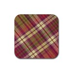 Beetle Juice Plaids  Rubber Coaster (Square) Front