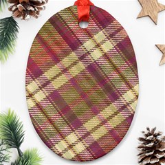 Beetle Juice Plaids  Oval Ornament (two Sides) by ConteMonfrey