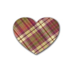 Beetle Juice Plaids  Rubber Coaster (heart) by ConteMonfrey