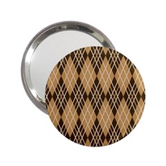 Coffee Diagonal Plaids 2 25  Handbag Mirrors by ConteMonfrey