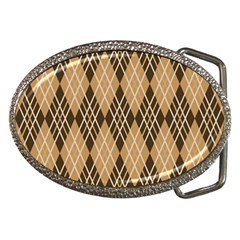 Coffee Diagonal Plaids Belt Buckles by ConteMonfrey