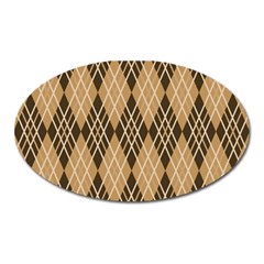 Coffee Diagonal Plaids Oval Magnet by ConteMonfrey