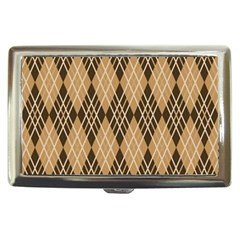 Coffee Diagonal Plaids Cigarette Money Case by ConteMonfrey