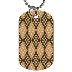 Coffee Diagonal Plaids Dog Tag (two Sides) by ConteMonfrey