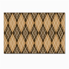 Coffee Diagonal Plaids Postcard 4 x 6  (pkg Of 10) by ConteMonfrey