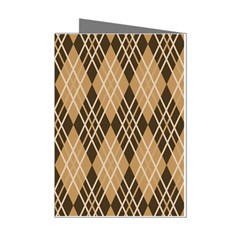 Coffee Diagonal Plaids Mini Greeting Cards (pkg Of 8) by ConteMonfrey