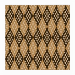 Coffee Diagonal Plaids Medium Glasses Cloth (2 Sides) by ConteMonfrey