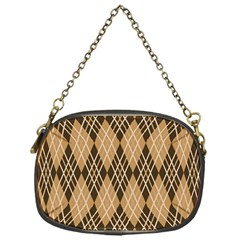 Coffee Diagonal Plaids Chain Purse (one Side) by ConteMonfrey