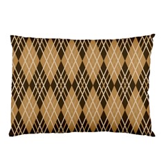 Coffee Diagonal Plaids Pillow Case by ConteMonfrey