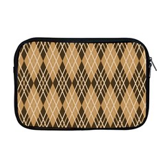 Coffee Diagonal Plaids Apple Macbook Pro 17  Zipper Case by ConteMonfrey