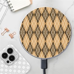 Coffee Diagonal Plaids Wireless Charger by ConteMonfrey