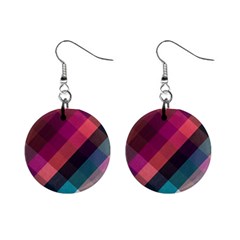 Multicolor Plaids Mini Button Earrings by ConteMonfrey