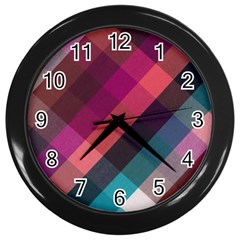 Multicolor Plaids Wall Clock (black) by ConteMonfrey