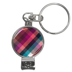 Multicolor Plaids Nail Clippers Key Chain by ConteMonfrey