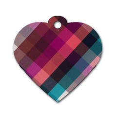 Multicolor Plaids Dog Tag Heart (one Side) by ConteMonfrey