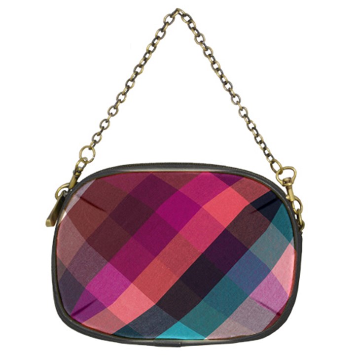 Multicolor Plaids Chain Purse (Two Sides)