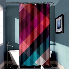 Multicolor Plaids Shower Curtain 36  X 72  (stall)  by ConteMonfrey