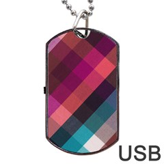 Multicolor Plaids Dog Tag Usb Flash (one Side) by ConteMonfrey