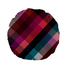 Multicolor Plaids Standard 15  Premium Flano Round Cushions by ConteMonfrey