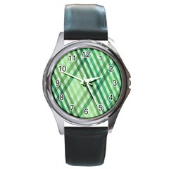 Menta Plaids Round Metal Watch by ConteMonfrey