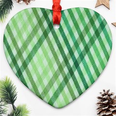 Menta Plaids Ornament (heart) by ConteMonfrey