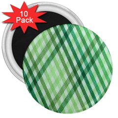 Menta Plaids 3  Magnets (10 Pack)  by ConteMonfrey