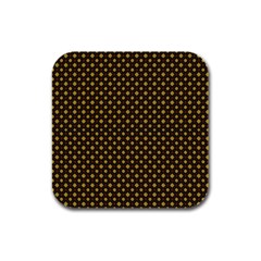 Small Golden Plaids Rubber Square Coaster (4 Pack) by ConteMonfrey