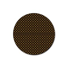 Small Golden Plaids Rubber Coaster (round) by ConteMonfrey